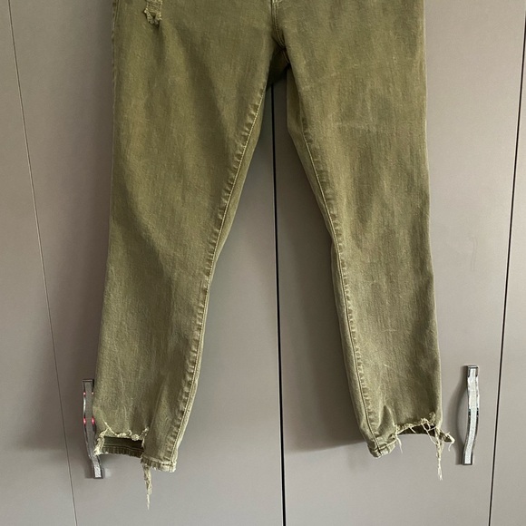 Frame Denim Le High Washed Moss Rips Distressed Straight Cropped Leg Jeans - Picture 5 of 11